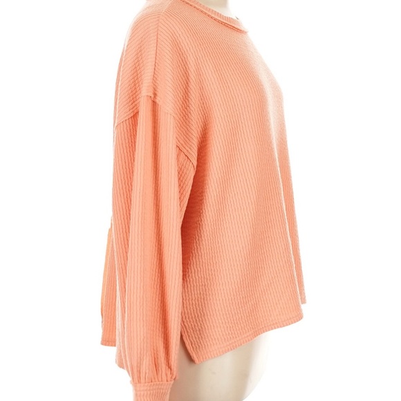 Blu Pepper Apricot Ribbed Top - Picture 3 of 4